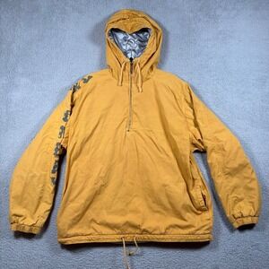 Vintage 90s Unionbay Anorak Windbreaker Jacket Pullover Yellow Half Zip Men's L